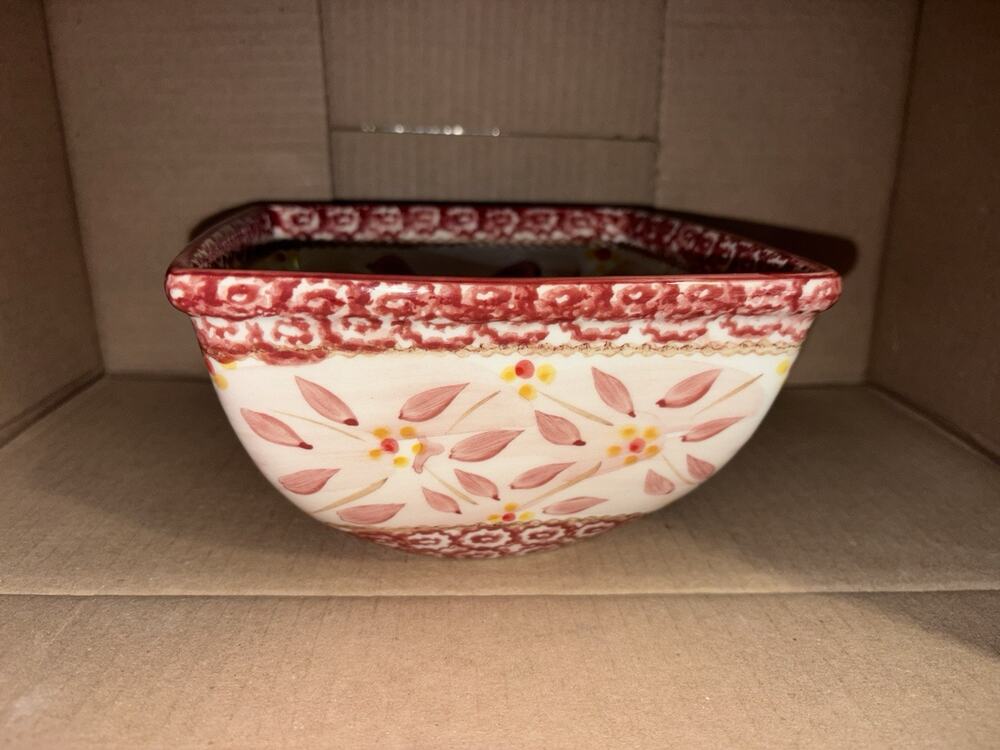TEMP-TATIONS BY TARA Old World CRANBERRY square Bowl